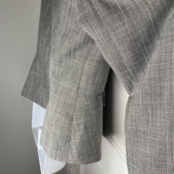 ALEX MARIE Women's Gray  Business Office Blazer Jacket with Black Buttons - Picture 9 of 11